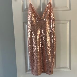 Pink sequinned dress - S